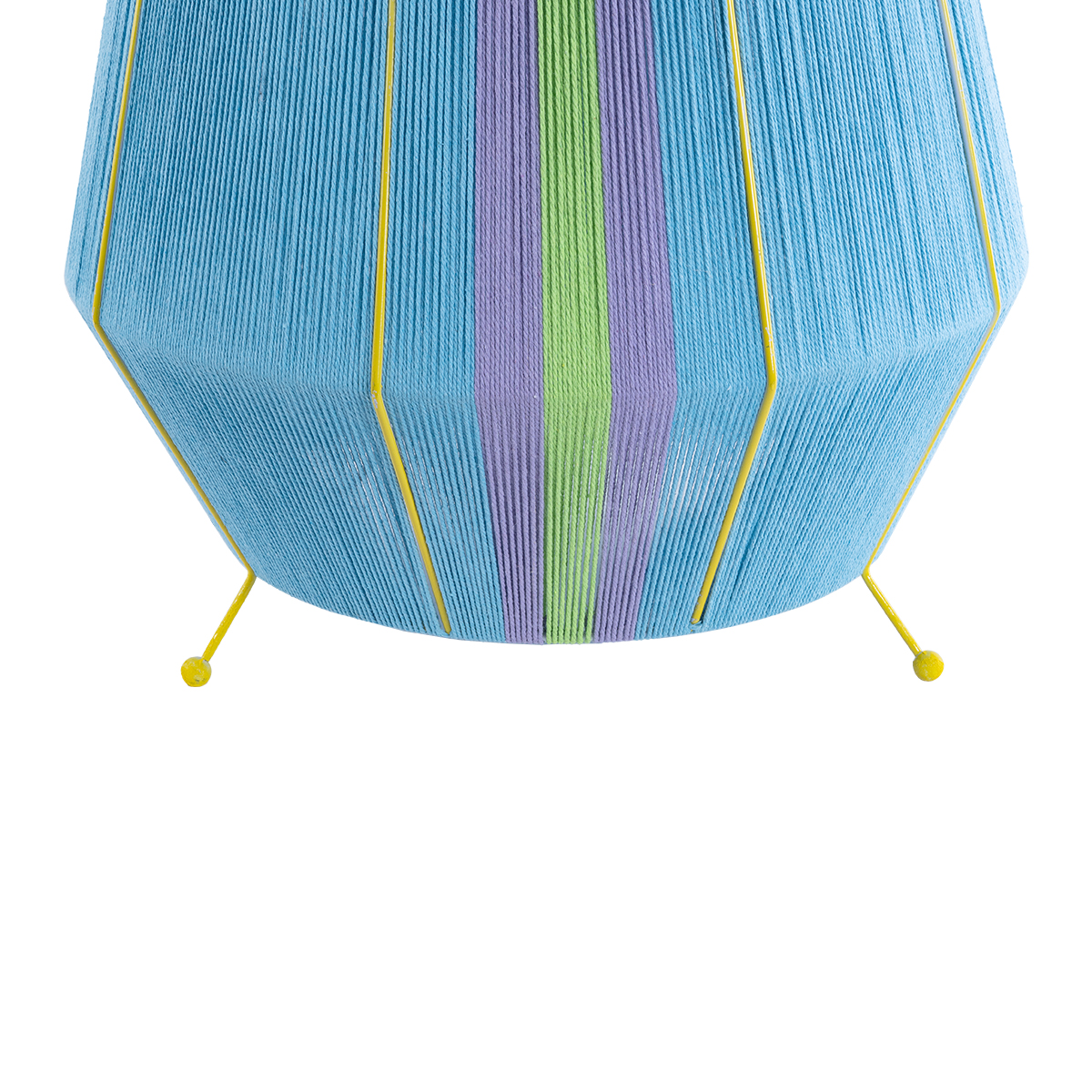 GloboStar® SALERNO 02333 Boho Επιδαπέδιο Φωτιστικό Μονόφωτο 1 x E27 IP20 Πολύχρωμο Νήμα - Μ50 x Π50 x Υ70cm