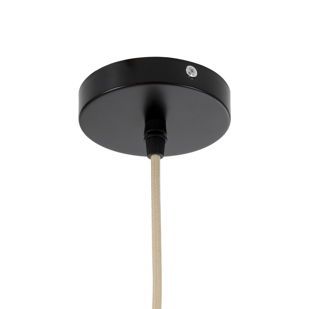GloboStar® SALERNO 02334 Boho Κρεμαστό Φωτιστικό Πλέγμα Μονόφωτο 1 x E27 IP20 Μπεζ, Καφέ & Κίτρινο Σχοινί - Μ50 x Π50 x Υ60cm