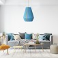 GloboStar® SALERNO 02336 Boho Κρεμαστό Φωτιστικό Πλέγμα Μονόφωτο 1 x E27 IP20 Πολύχρωμο Σχοινί - Μ50 x Π50 x Υ60cm