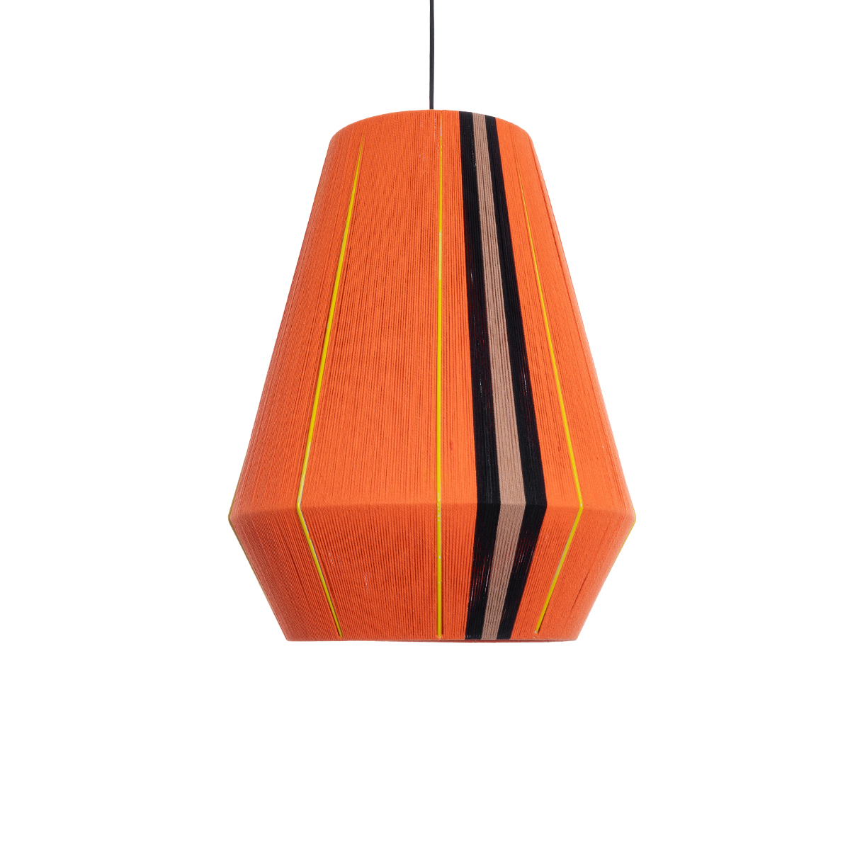GloboStar® SALERNO 02337 Boho Κρεμαστό Φωτιστικό Πλέγμα Μονόφωτο 1 x E27 IP20 Πολύχρωμο Σχοινί - Μ50 x Π50 x Υ60cm