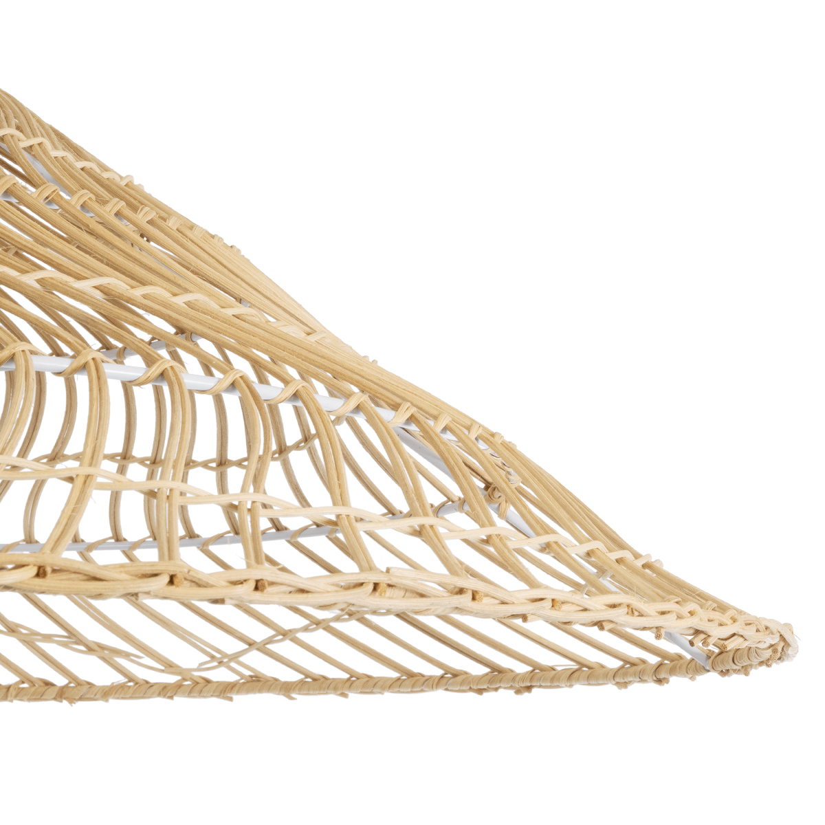 GloboStar® KAIA 02347 Boho Κρεμαστό Φωτιστικό Καμπάνα Μονόφωτο 1 x E27 IP20 Μπεζ Ξύλο - Μ80 x Π80 x Υ26cm