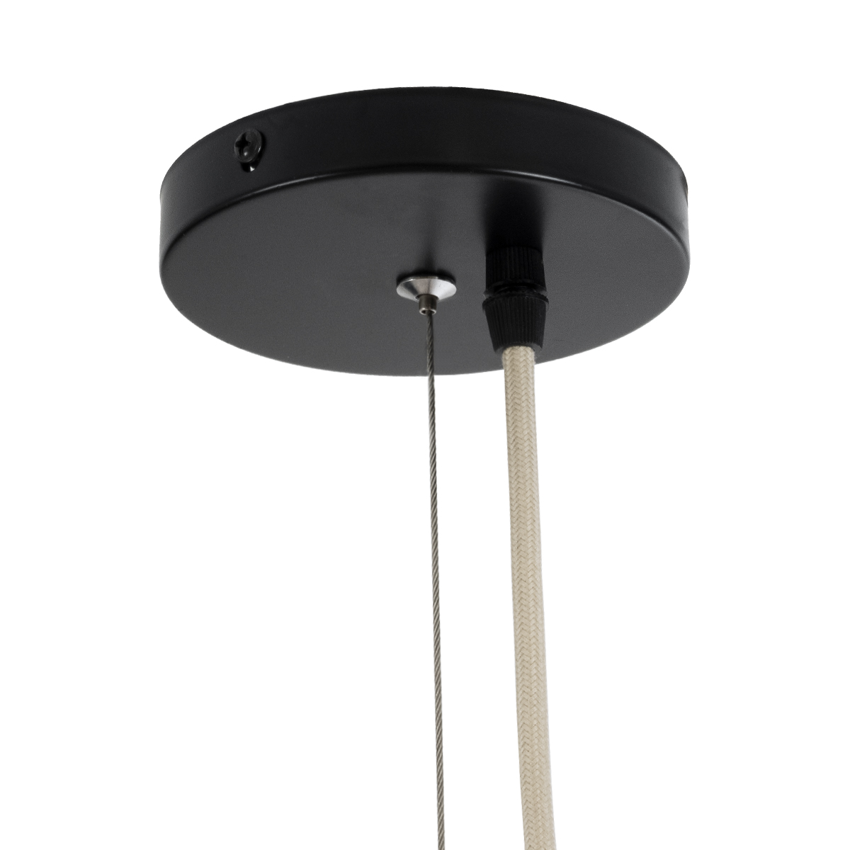 GloboStar® KAIA 02347 Boho Κρεμαστό Φωτιστικό Καμπάνα Μονόφωτο 1 x E27 IP20 Μπεζ Ξύλο - Μ80 x Π80 x Υ26cm