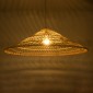 GloboStar® KAIA 02348 Boho Κρεμαστό Φωτιστικό Καμπάνα Μονόφωτο 1 x E27 IP20 Μπεζ Ξύλο - Μ100 x Π100 x Υ30cm