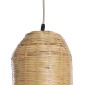 GloboStar® WAIKIKI 02349 Boho Κρεμαστό Φωτιστικό Πλέγμα Μονόφωτο 1 x E27 IP20 Μπεζ Ξύλο - Μ20 x Π20 x Υ80cm