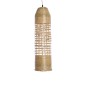 GloboStar® WAIKIKI 02350 Boho Κρεμαστό Φωτιστικό Πλέγμα Μονόφωτο 1 x E27 IP20 Μπεζ Ξύλο - Μ20 x Π20 x Υ80cm