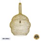 GloboStar® KENTUCKY 02357 Vintage Κρεμαστό Φωτιστικό Πλέγμα Μονόφωτο 1 x E27 IP20 Χρυσό Μέταλλο - Μ60 x Π60 x Υ90cm