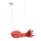 GloboStar® GOURAMI 02360 Μοντέρνο Κρεμαστό Φωτιστικό Φιγούρα Μονόφωτο 1 x E27 IP20 Κόκκινο Ξύλο - Μ70 x Π40 x Υ27cm