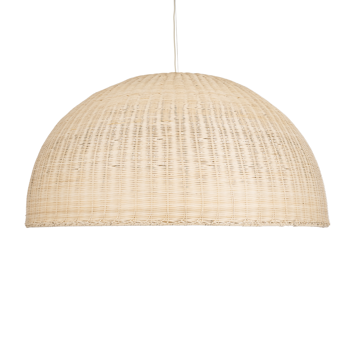 GloboStar® MONTANA 02380 Boho Κρεμαστό Φωτιστικό Καμπάνα Μονόφωτο 1 x E27 IP20 Μπεζ Ξύλο - Μ120 x Π120 x Υ60cm