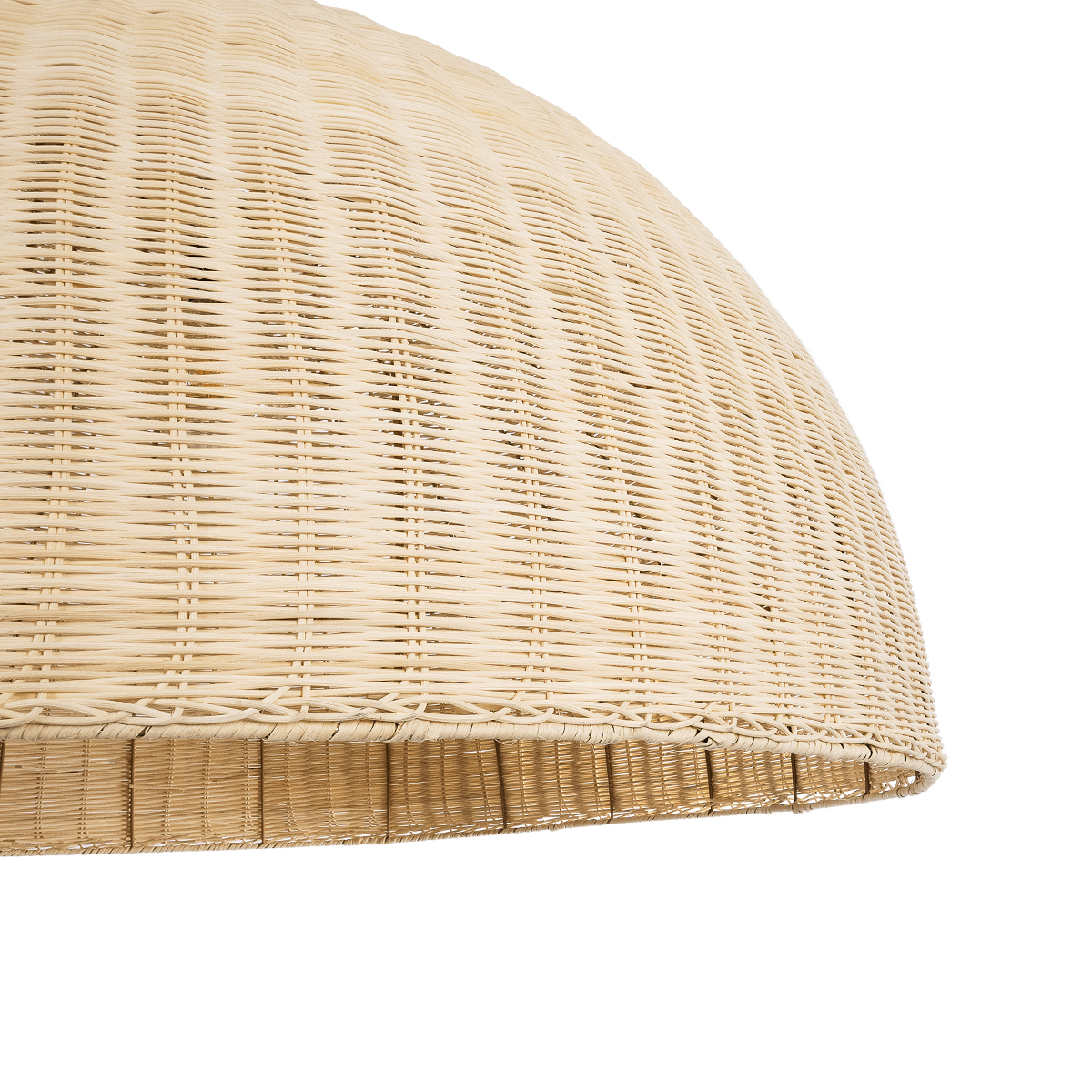 GloboStar® MONTANA 02380 Boho Κρεμαστό Φωτιστικό Καμπάνα Μονόφωτο 1 x E27 IP20 Μπεζ Ξύλο - Μ120 x Π120 x Υ60cm