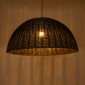 GloboStar® MONTANA 02382 Boho Κρεμαστό Φωτιστικό Καμπάνα Μονόφωτο 1 x E27 IP20 Καφέ Ξύλο - Μ80 x Π80 x Υ40cm