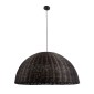 GloboStar® MONTANA 02382 Boho Κρεμαστό Φωτιστικό Καμπάνα Μονόφωτο 1 x E27 IP20 Καφέ Ξύλο - Μ80 x Π80 x Υ40cm