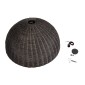GloboStar® MONTANA 02382 Boho Κρεμαστό Φωτιστικό Καμπάνα Μονόφωτο 1 x E27 IP20 Καφέ Ξύλο - Μ80 x Π80 x Υ40cm