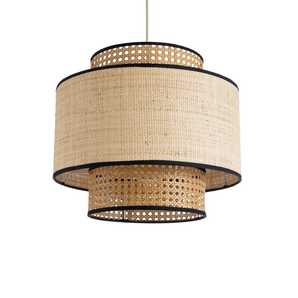 GLOBOSTAR® BRAVADO 02386 Boho Κρεμαστό Φωτιστικό Οροφής με Ντουί 1 x E27 AC 220-240V IP20 - Μπεζ- Μ40 x Π40 x Υ35cm