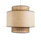 GloboStar® BRAVADO 02387 Boho Κρεμαστό Φωτιστικό Πλέγμα Μονόφωτο 1 x E27 IP20 Καφέ & Μπεζ Ξύλο - Μ70 x Π70 x Υ58cm