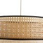 GloboStar® BRAVADO 02387 Boho Κρεμαστό Φωτιστικό Πλέγμα Μονόφωτο 1 x E27 IP20 Καφέ & Μπεζ Ξύλο - Μ70 x Π70 x Υ58cm