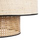 GloboStar® BRAVADO 02387 Boho Κρεμαστό Φωτιστικό Πλέγμα Μονόφωτο 1 x E27 IP20 Καφέ & Μπεζ Ξύλο - Μ70 x Π70 x Υ58cm