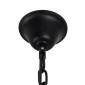 GloboStar® DOME 10001021 Vintage Κρεμαστό Φωτιστικό Ανάρτηση Πολύφωτο 9 x E27 Μαύρο Μέταλλο με Μπεζ Σχοινί - Μ68 x Π60 x Υ50cm