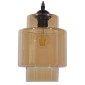 GloboStar® ASPEN 10001078 Vintage Κρεμαστό Φωτιστικό Ανάρτηση Μονόφωτο 1 x E27 IP20 Μελί Γυαλί - Μ18 x Π18 x Υ30cm