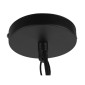 GloboStar® LINDELL 10001110 Vintage Κρεμαστό Φωτιστικό Ανάρτηση Μονόφωτο 1 x E27 IP20 Μαύρο Μέταλλο με Μπεζ Σχοινί - Μ18 x Π18 x Υ33cm