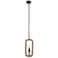 GloboStar® LINDELL 10001110 Vintage Κρεμαστό Φωτιστικό Ανάρτηση Μονόφωτο 1 x E27 IP20 Μαύρο Μέταλλο με Μπεζ Σχοινί - Μ18 x Π18 x Υ33cm