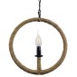 GloboStar® LINDELL 10001111 Vintage Κρεμαστό Φωτιστικό Ανάρτηση Μονόφωτο 1 x E27 IP20 Μαύρο Μέταλλο με Μπεζ Σχοινί - Μ33 x Π33 x Υ33cm