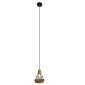 GloboStar® AKRON 10001133 Μοντέρνο Κρεμαστό Φωτιστικό Πλέγμα Μονόφωτο 1 x E27 IP20 Μπεζ Ξύλο με Μαύρο Μέταλλο - Μ19 x Π19 x Υ22cm
