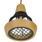 GloboStar® AKRON 10001133 Μοντέρνο Κρεμαστό Φωτιστικό Πλέγμα Μονόφωτο 1 x E27 IP20 Μπεζ Ξύλο με Μαύρο Μέταλλο - Μ19 x Π19 x Υ22cm