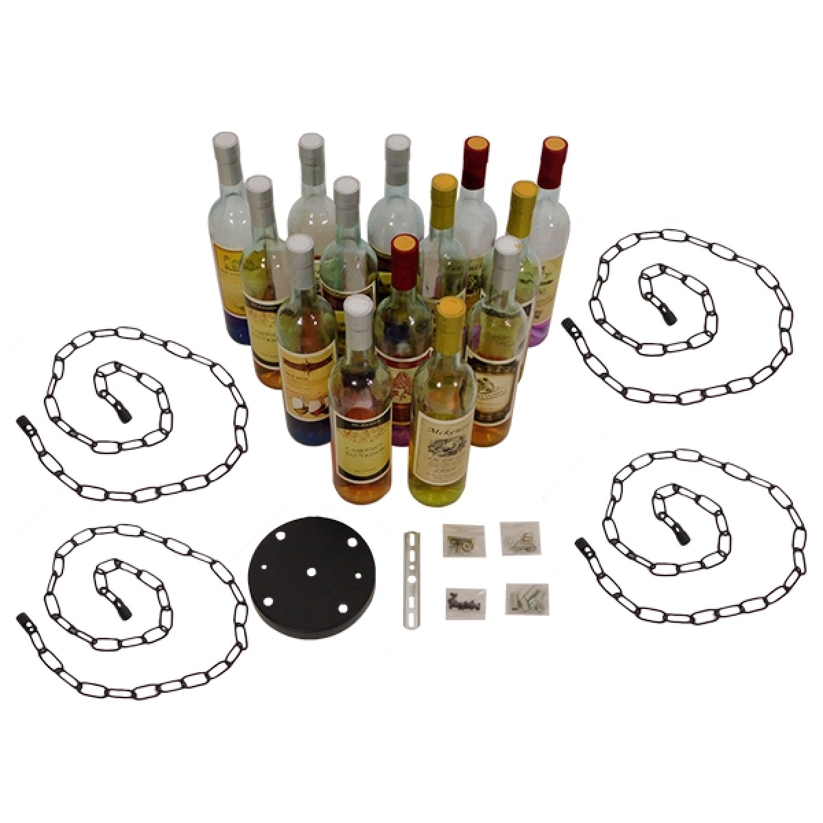 GloboStar® VINEYARD 10001139 Vintage Κρεμαστό Φωτιστικό Ανάρτηση Πολύφωτο 4 x E27 IP20 Μαύρο Μέταλλο με Διάφανο Γυαλί - Μ60 x Π60 x Υ20cm