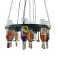 GloboStar® VINEYARD 10001139 Vintage Κρεμαστό Φωτιστικό Ανάρτηση Πολύφωτο 4 x E27 IP20 Μαύρο Μέταλλο με Διάφανο Γυαλί - Μ60 x Π60 x Υ20cm
