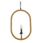 GloboStar® LINDELL 10001142 Vintage Κρεμαστό Φωτιστικό Ανάρτηση Μονόφωτο 1 x E27 IP20 Μαύρο Μέταλλο με Μπεζ Σχοινί - Μ35 x Π10 x Υ53cm