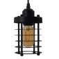 GloboStar® DARSEY 10001145 Vintage Κρεμαστό Φωτιστικό Πλέγμα Μονόφωτο 1 x E27 IP20 Μαύρο Μέταλλο - Μ10 x Π10 x Υ25cm