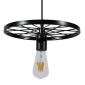 GloboStar® CASTOR 10001161 Vintage Κρεμαστό Φωτιστικό Πλέγμα Μονόφωτο 1 x E27 IP20 Μαύρο Μέταλλο - Μ30 x Π30 x Υ10cm