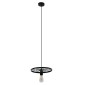GloboStar® CASTOR 10001161 Vintage Κρεμαστό Φωτιστικό Πλέγμα Μονόφωτο 1 x E27 IP20 Μαύρο Μέταλλο - Μ30 x Π30 x Υ10cm