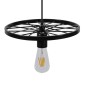 GloboStar® CASTOR 10001161 Vintage Κρεμαστό Φωτιστικό Πλέγμα Μονόφωτο 1 x E27 IP20 Μαύρο Μέταλλο - Μ30 x Π30 x Υ10cm