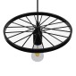 GloboStar® CASTOR 10001161 Vintage Κρεμαστό Φωτιστικό Πλέγμα Μονόφωτο 1 x E27 IP20 Μαύρο Μέταλλο - Μ30 x Π30 x Υ10cm
