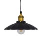 GloboStar® MARGI 10001166 Vintage Κρεμαστό Φωτιστικό Καμπάνα Μονόφωτο 1 x E27 IP20 Μαύρο & Χρυσό Μέταλλο - Μ25 x Π25 x Υ15cm