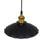 GloboStar® MARGI 10001166 Vintage Κρεμαστό Φωτιστικό Καμπάνα Μονόφωτο 1 x E27 IP20 Μαύρο & Χρυσό Μέταλλο - Μ25 x Π25 x Υ15cm