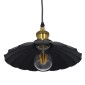 GloboStar® MARGI 10001166 Vintage Κρεμαστό Φωτιστικό Καμπάνα Μονόφωτο 1 x E27 IP20 Μαύρο & Χρυσό Μέταλλο - Μ25 x Π25 x Υ15cm