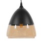 GloboStar® OLIVER 10001231 Vintage Κρεμαστό Φωτιστικό Καμπάνα Μονόφωτο 1 x E27 Μαύρο Μέταλλο με Μελί Γυαλί - Μ20 x Π20 x Υ21cm