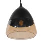 GloboStar® OLIVER 10001231 Vintage Κρεμαστό Φωτιστικό Καμπάνα Μονόφωτο 1 x E27 Μαύρο Μέταλλο με Μελί Γυαλί - Μ20 x Π20 x Υ21cm