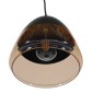 GloboStar® OLIVER 10001231 Vintage Κρεμαστό Φωτιστικό Καμπάνα Μονόφωτο 1 x E27 Μαύρο Μέταλλο με Μελί Γυαλί - Μ20 x Π20 x Υ21cm