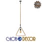 GloboStar® MALVERN 10001238 Vintage Κρεμαστό Φωτιστικό Ανάρτηση Μονόφωτο 1 x E27 IP20 Μαύρο Μέταλλο με Μπεζ Σχοινί - Μ37 x Π22 x Υ34cm