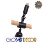 GloboStar® MALVERN 10001238 Vintage Κρεμαστό Φωτιστικό Ανάρτηση Μονόφωτο 1 x E27 IP20 Μαύρο Μέταλλο με Μπεζ Σχοινί - Μ37 x Π22 x Υ34cm