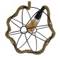 GloboStar® BRADLEY 10001328 Vintage Κρεμαστό Φωτιστικό Πλέγμα Μονόφωτο 1 x E27 IP20 Μπεζ Σχοινί, Πράσινο Πλαστικό με Μαύρο Μέταλλο - Μ33 x Π33 x Υ33cm