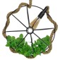 GloboStar® BRADLEY 10001329 Vintage Κρεμαστό Φωτιστικό Πλέγμα Μονόφωτο 1 x E27 IP20 Μπεζ Σχοινί, Πράσινο Πλαστικό με Μαύρο Μέταλλο - Μ42 x Π42 x Υ42cm