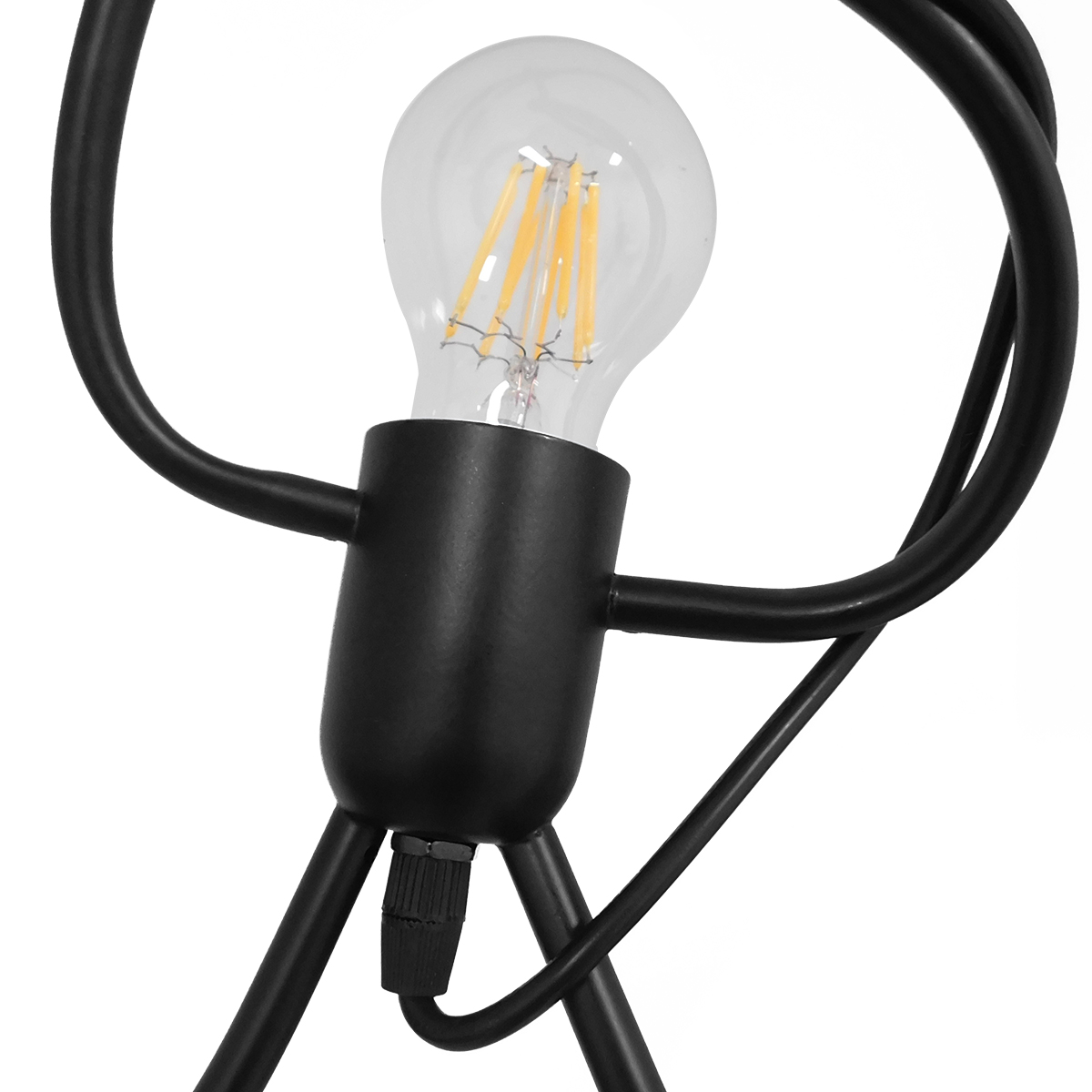 GloboStar® FIGURE 10001655 Παιδικό Κρεμαστό Φωτιστικό Φιγούρα Τρίφωτο 3 x E27 IP20 Μαύρο Μέταλλο - Μ45 x Π45 x Υ40cm