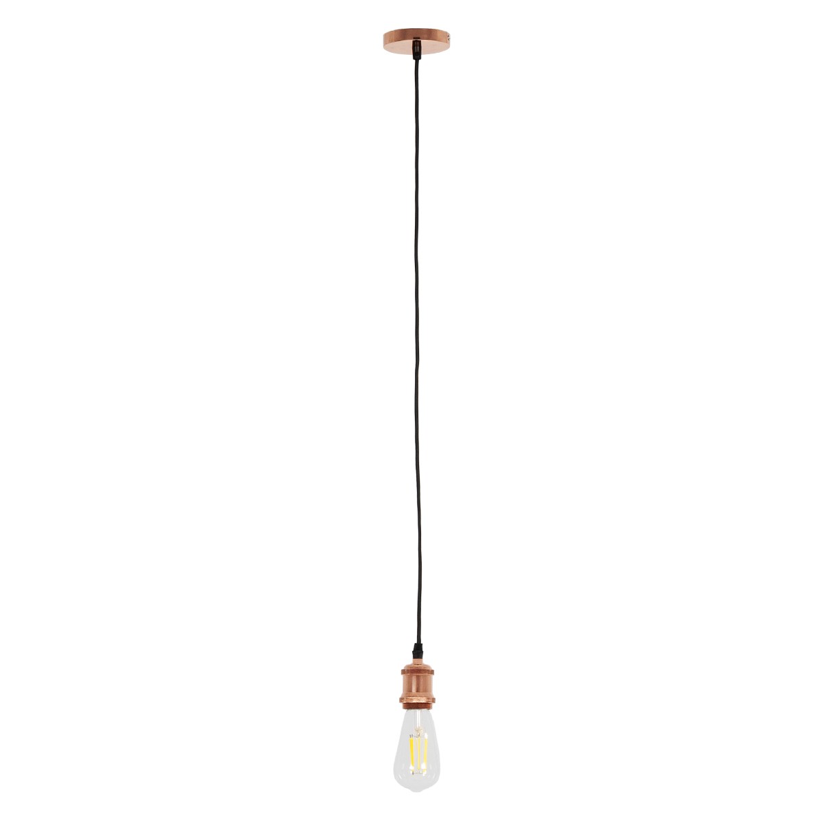 GloboStar® 115101 Vintage Κρεμαστό Φωτιστικό Ανάρτηση Μονόφωτο 1 x E27 IP20 Ασημί Μέταλλο με Πορτοκαλί Ύφασμα - 85cm