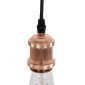 GloboStar® 115101 Vintage Κρεμαστό Φωτιστικό Ανάρτηση Μονόφωτο 1 x E27 IP20 Ασημί Μέταλλο με Πορτοκαλί Ύφασμα - 85cm