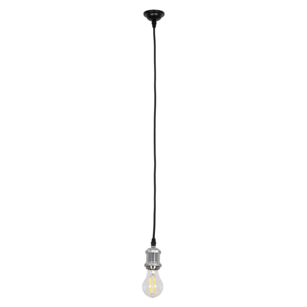 GLOBOSTAR® SUSPENS 115102 Vintage Κρεμαστό Φωτιστικό Οροφής με Ντουί 1 x E27 AC 220-240V IP20 - Ασημί & Μαύρο - Μ6.7 x Π6.7 x Y97cm