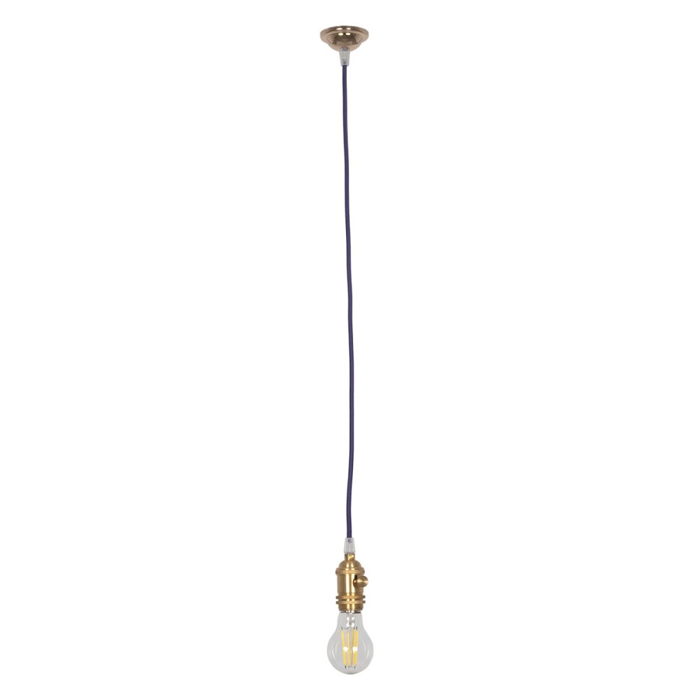 GLOBOSTAR® SUSPENS 115103 Vintage Κρεμαστό Φωτιστικό Οροφής με Ντουί 1 x E27 AC 220-240V IP20 - Χρυσό & Μωβ - Μ6.7 x Π6.7 x Y97cm